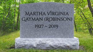 Obituary: Martha Virginia Gayman (Robinson) 1927 ~ 2019